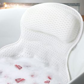 Bath Pillow Bathtub Pillow, Luxury Bath Pillows for Tub Neck and Back Support (Color: White)